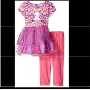 Cute Bunny Tutu dress and leggings set